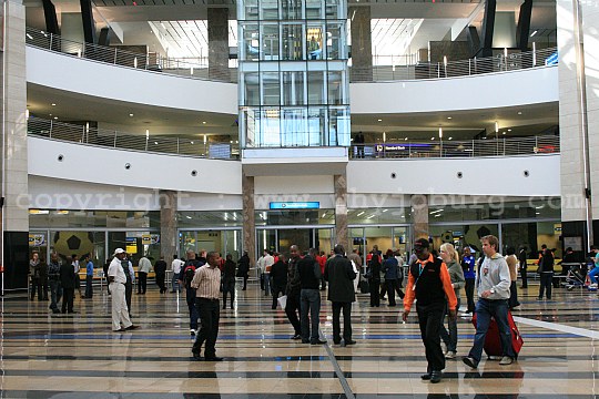 The Arrivals Hall at OR Tambo International Airport near Johannesburg