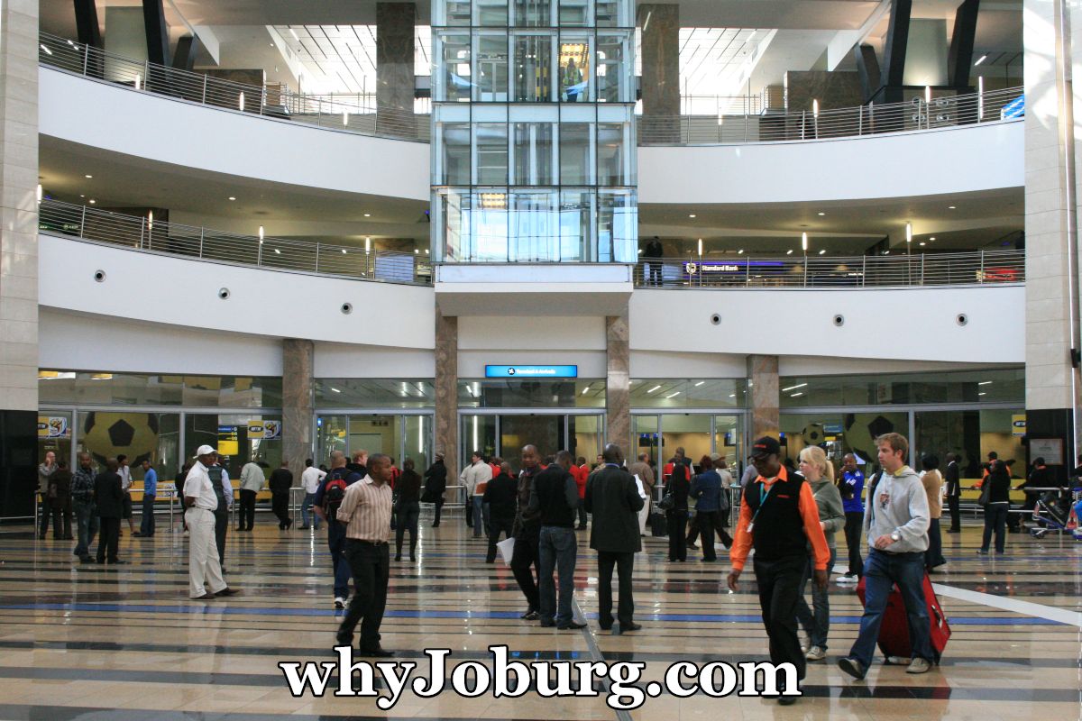 Johannesburg Airport, named the OR Tambo International Airport, is 25 kms east of Johannesburg