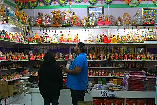 The inside of Swadeshi - a Hindu prayer shop in Fordsburg.